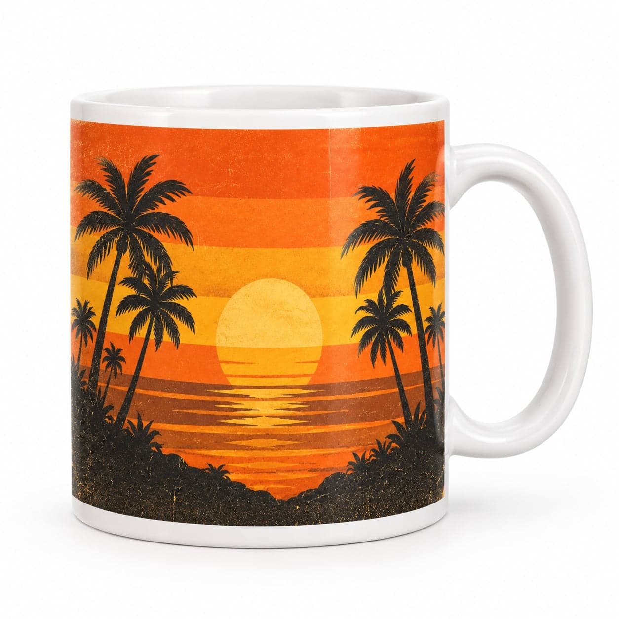 Retro Sunset Palms Coffee Mug – Vintage Retro Ceramic Mug