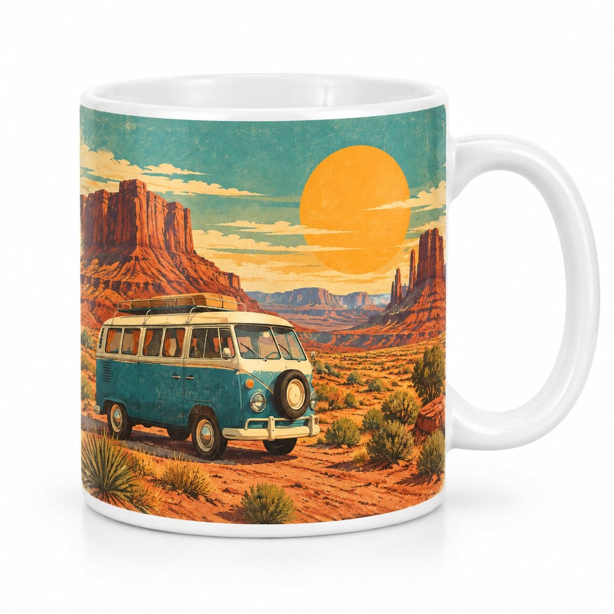 Vintage Camper Van Desert Coffee Mug – Vintage Retro Ceramic Mug