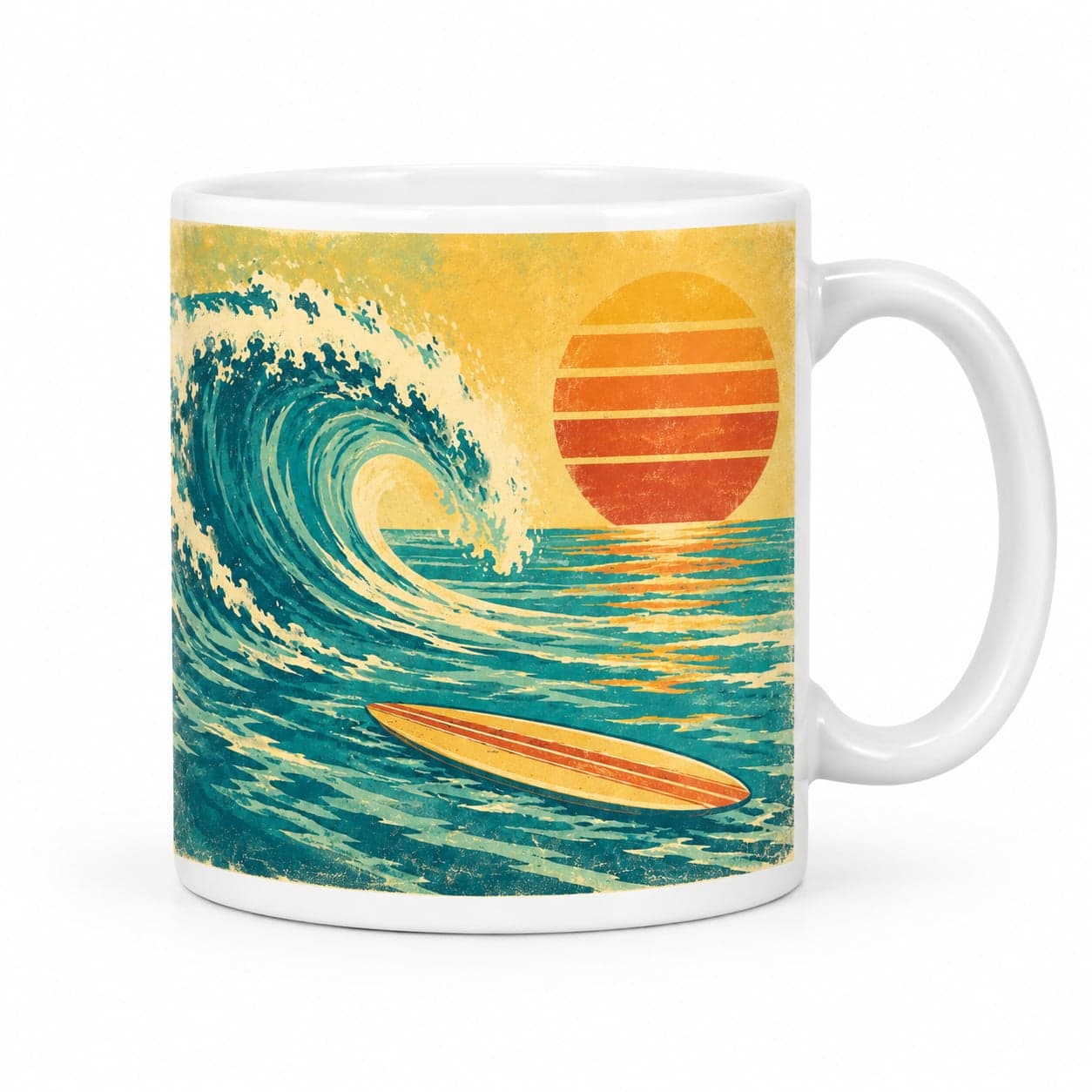 Retro Surf Wave Coffee Mug – Vintage Retro Ceramic Mug