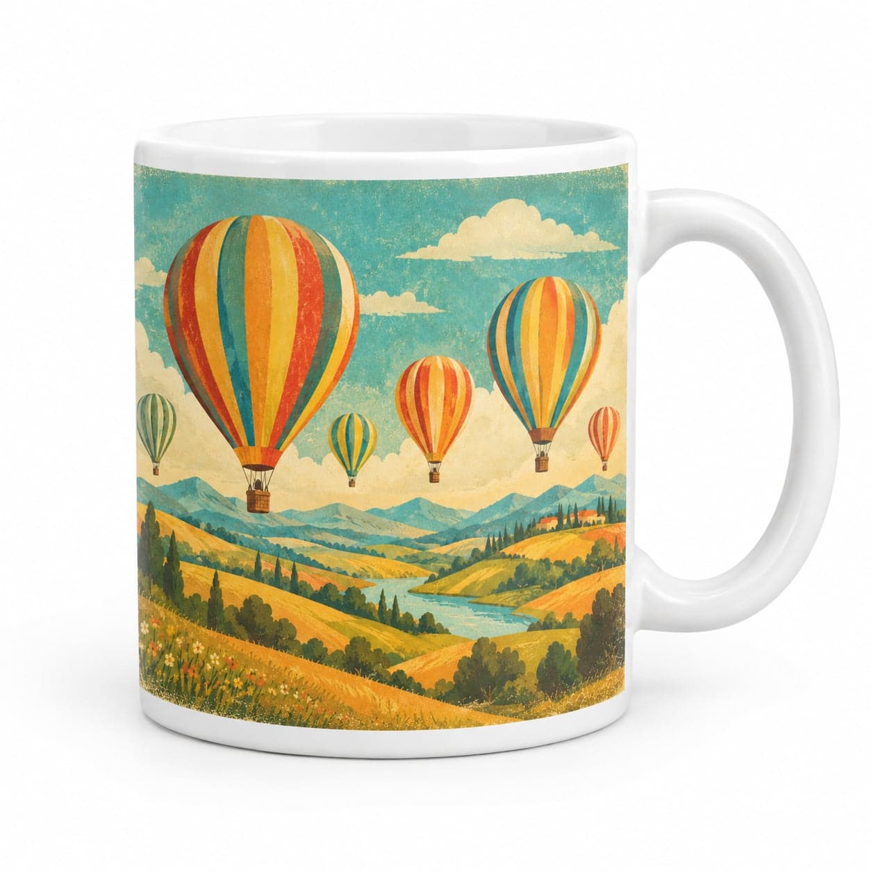 Retro Hot Air Balloons Coffee Mug – Vintage Retro Ceramic Mug