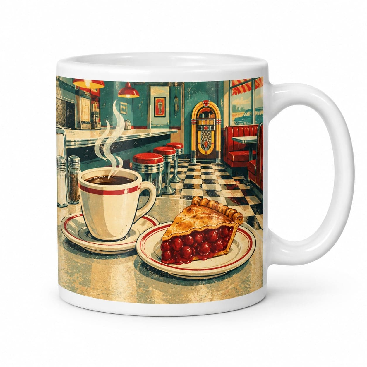 Retro Diner Coffee & Pie Coffee Mug – Vintage Retro Ceramic Mug