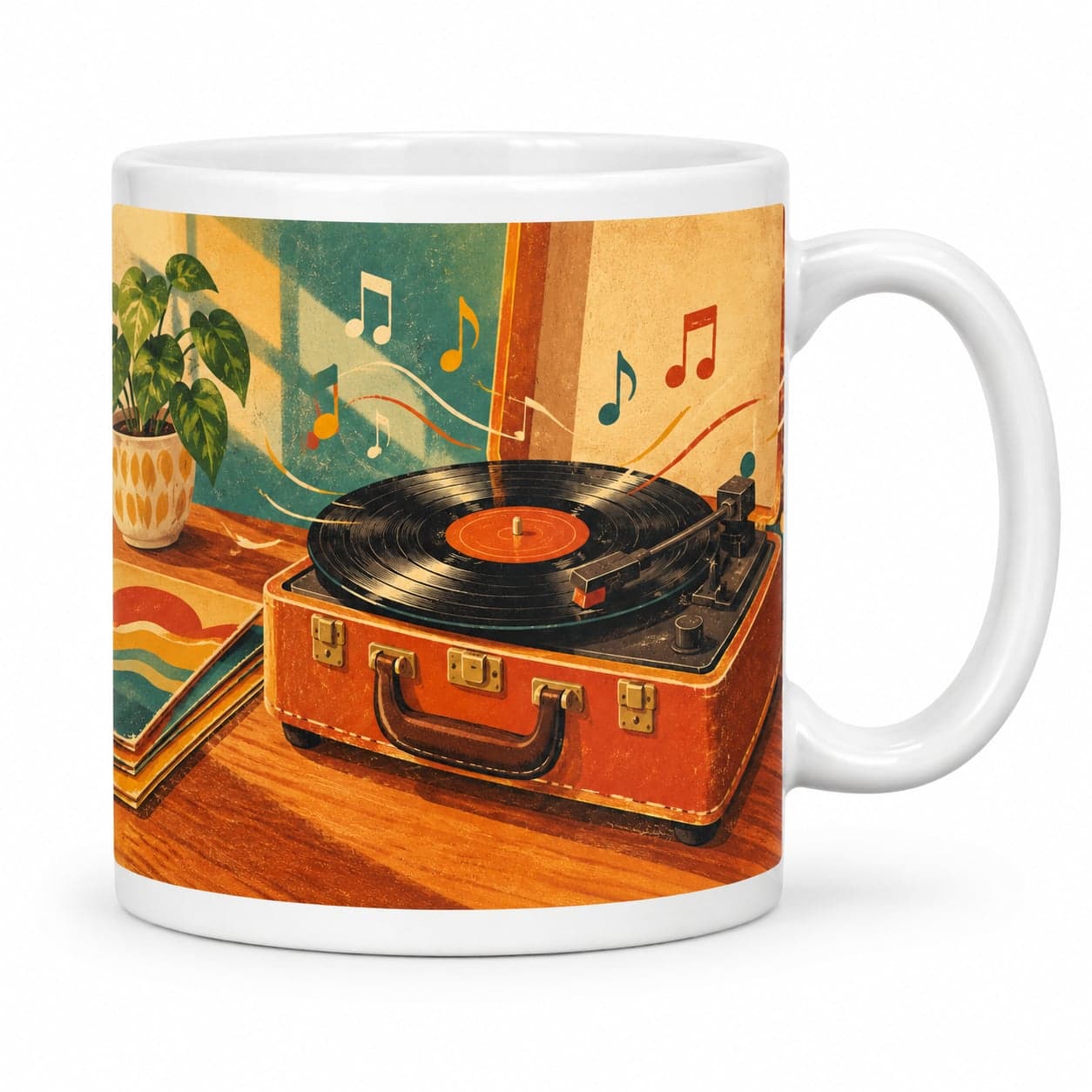 Vintage Record Player Coffee Mug – Vintage Retro Ceramic Mug