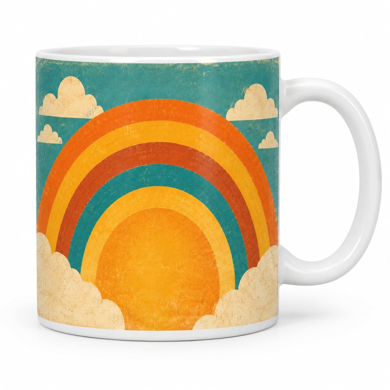 70s Retro Rainbow Coffee Mug – Vintage Retro Ceramic Mug