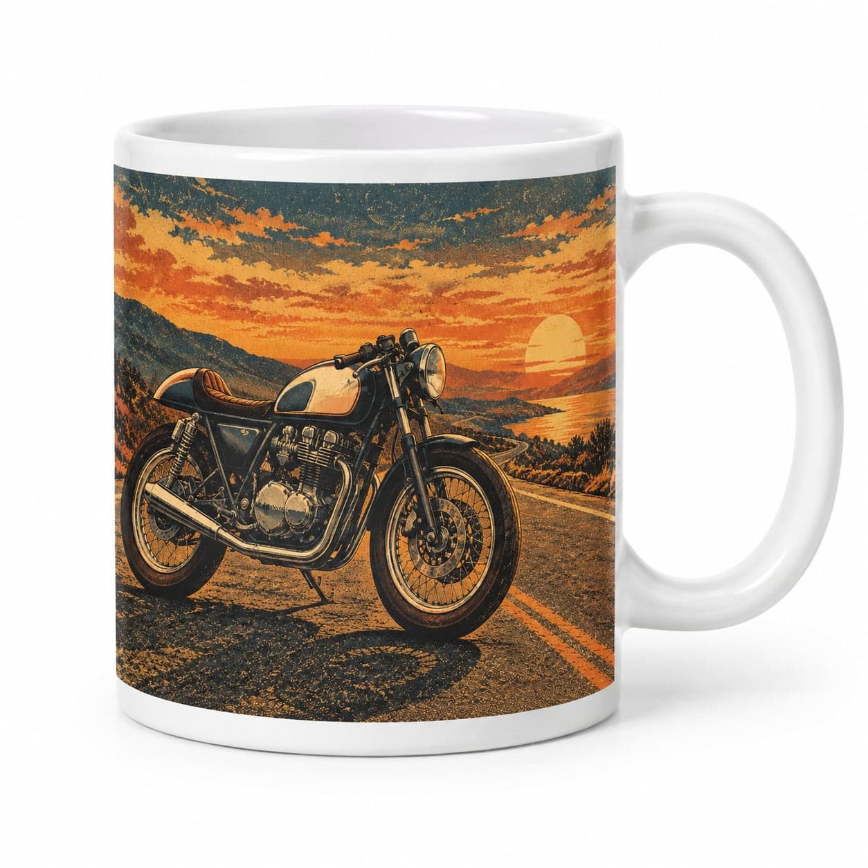 Vintage Cafe Racer Motorcycle Coffee Mug – Vintage Retro Ceramic Mug